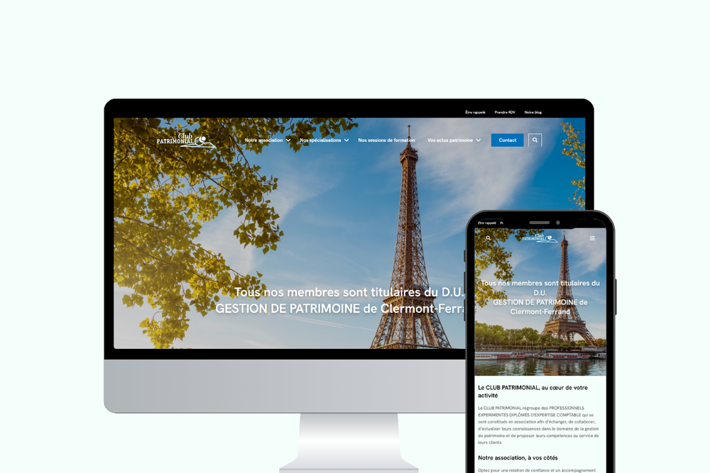 Visuel du site internet version bureau et mobile